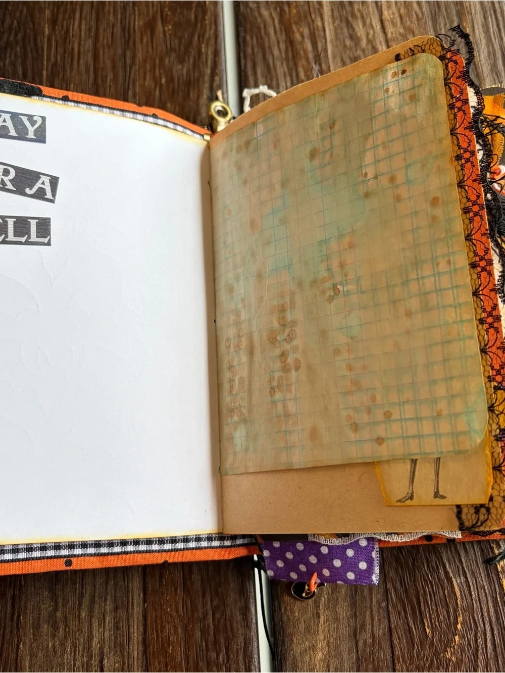 Halloween Junk Journal Small Handmade Decorated 3 Sig Pumpkin Jack O Lantern
